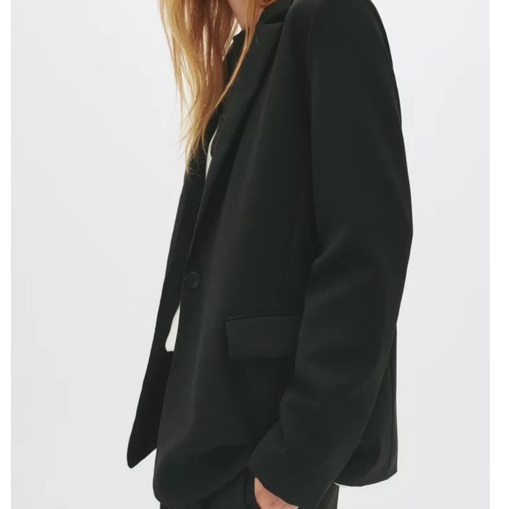 Pull & Bear Basic Blazer Black Women’s L One Butt… - image 2
